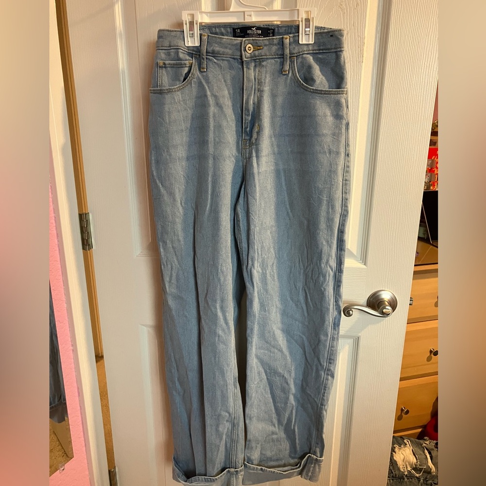 Hollister Light Blue High-Rise wide leg Jeans